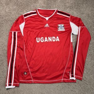 Vintage Adidas Uganda Cranes FUFA Soccer Jersey Red Long Sleeve Men’s M